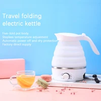0 75l electric kettle silicone foldable portable travel camping water boiler adjustable voltage home electric appliances