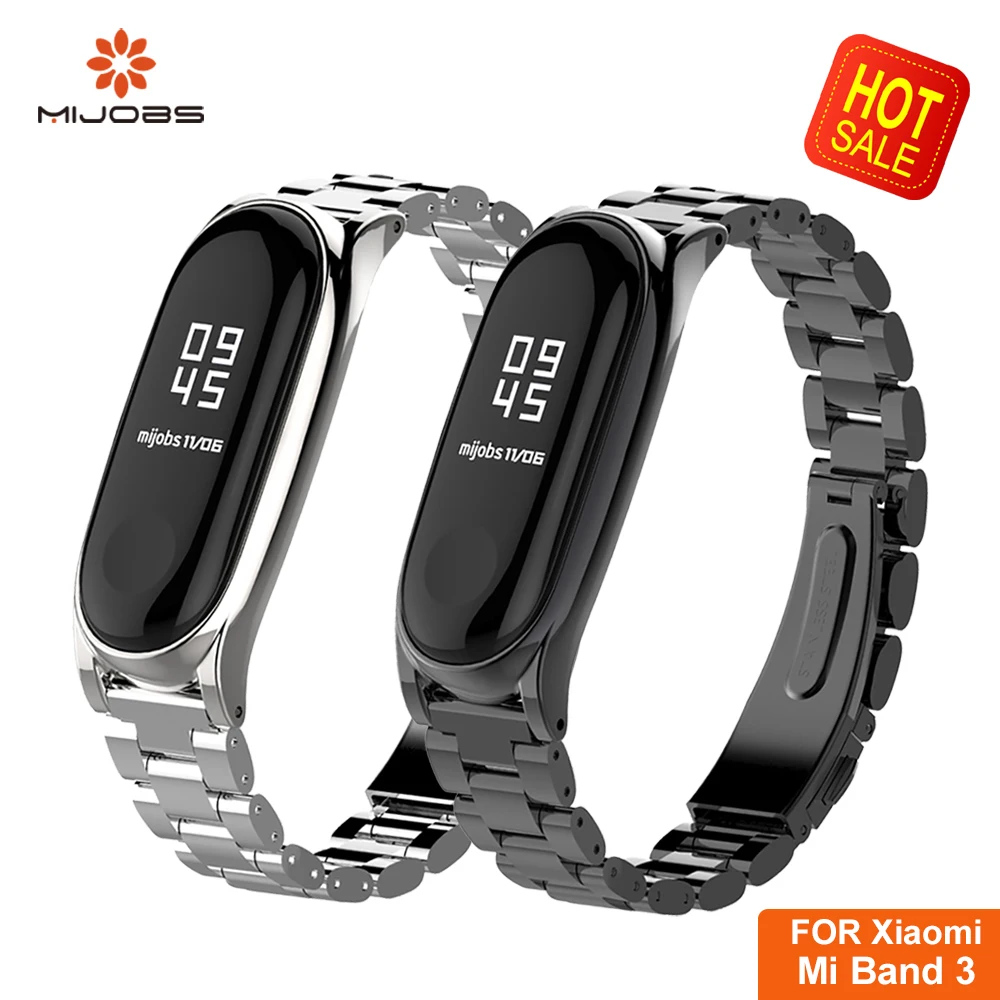Браслет Mijobs для Xiaomi Mi Band 4 металлический браслет из нержавеющей стали 3|wristband strap|for