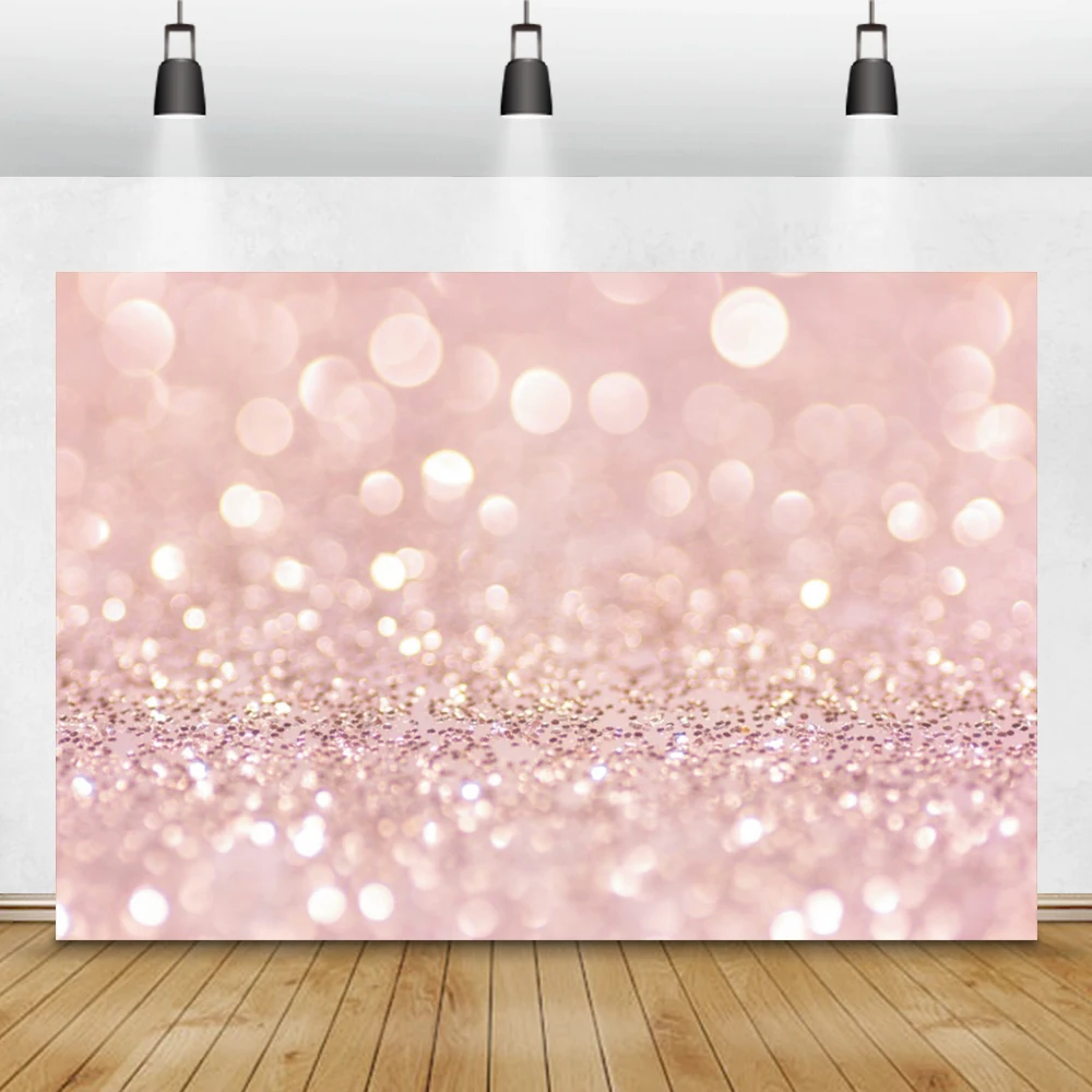 

Laeacco розовый светильник фон для фотосъемки с узором в горошек, блестящие пятна Детские День рождения фото фон фотография задник для фото сту...
