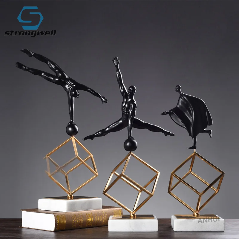 Strongwell Скандинавская гимнастическая статуя персонажа Мраморное покрытие