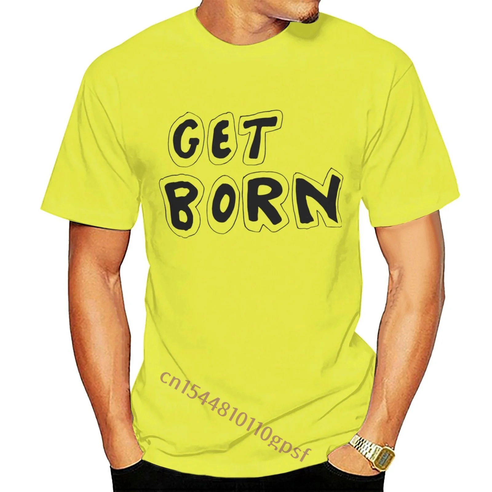 

Unisex Get Born Subterranean Homesick Blues Card Vintage Funny Tshirt Men's 100% Cotton Yellow T-Shirt Streetwear Tee