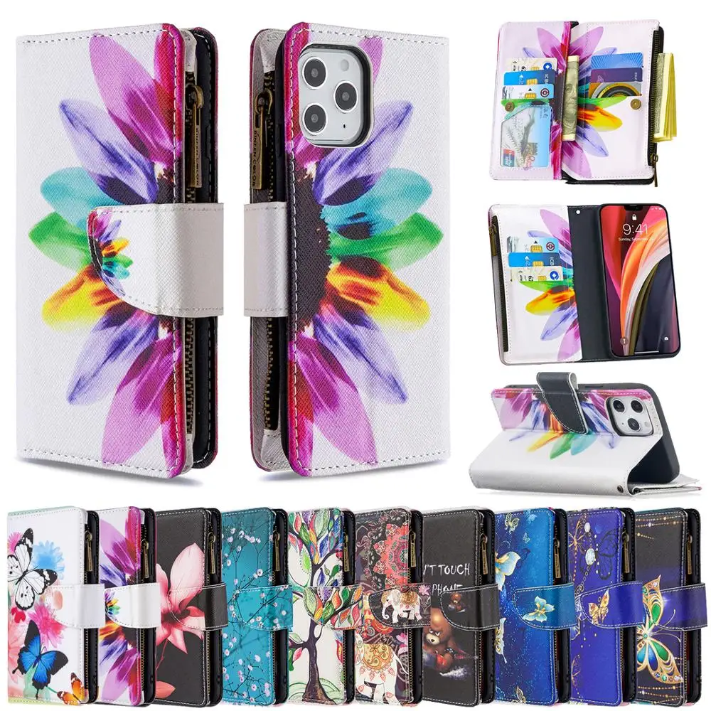 

HYYGEDeal Phone cases Zipper Wallet ID Card Cover Magnetic Leather for Apple iphone 12 5.4 6.1 6.7 case