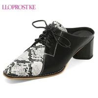 lloprost ke high heels women pumps mixed colors strange style high heels mules shoes lace up square toe shoes ladies big size