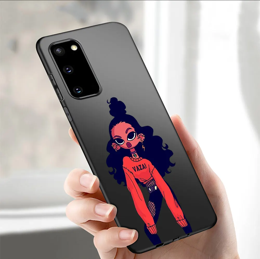 

Cartoon Girl Case For Samsung A51 A71 A50 A70 A20 A40 A20E S20 S10 S9 S8 S7 Edge Ultra Puls Note 10 9 8 Plus Black Cover Funad