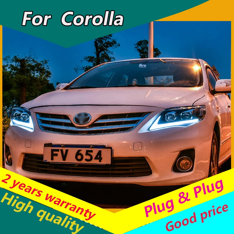 

KOWELL Car Styling for Toyota Corolla Headlights 2011-2013 Altis LED Headlight DRL Bi Xenon Lens High Low Beam Parking Fog Lamp