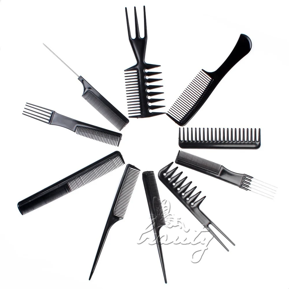 10 шт./компл. профессиональные расчески для волос Парикмахерская пластиковая