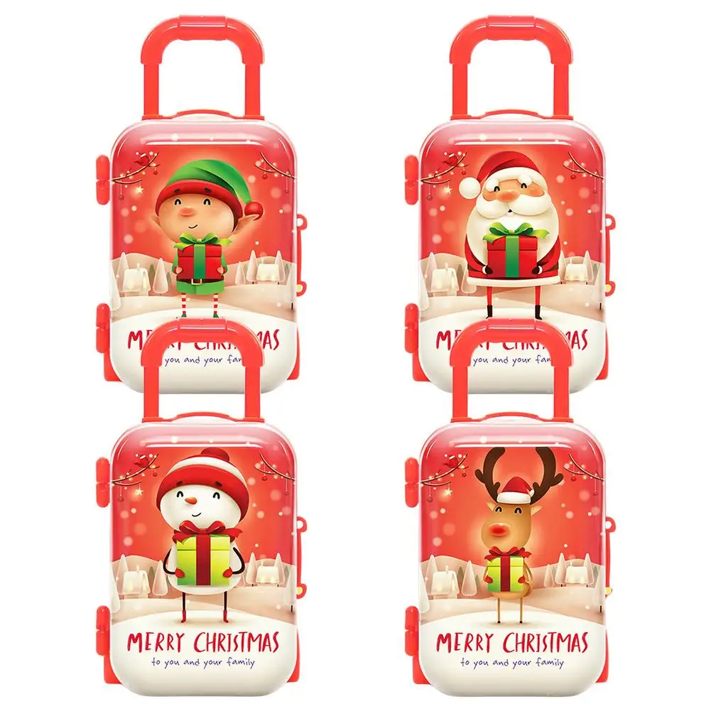 

Christmas Cute Coin Candy Box Metal Mini Suitcase Toy House Decoration Cute Small Clutch Jewelry Box Doll Handbag Gift Box