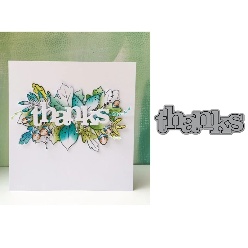 Новый металлический трафарет с надписью Big Word Thank для скрапбукинга фотоальбома