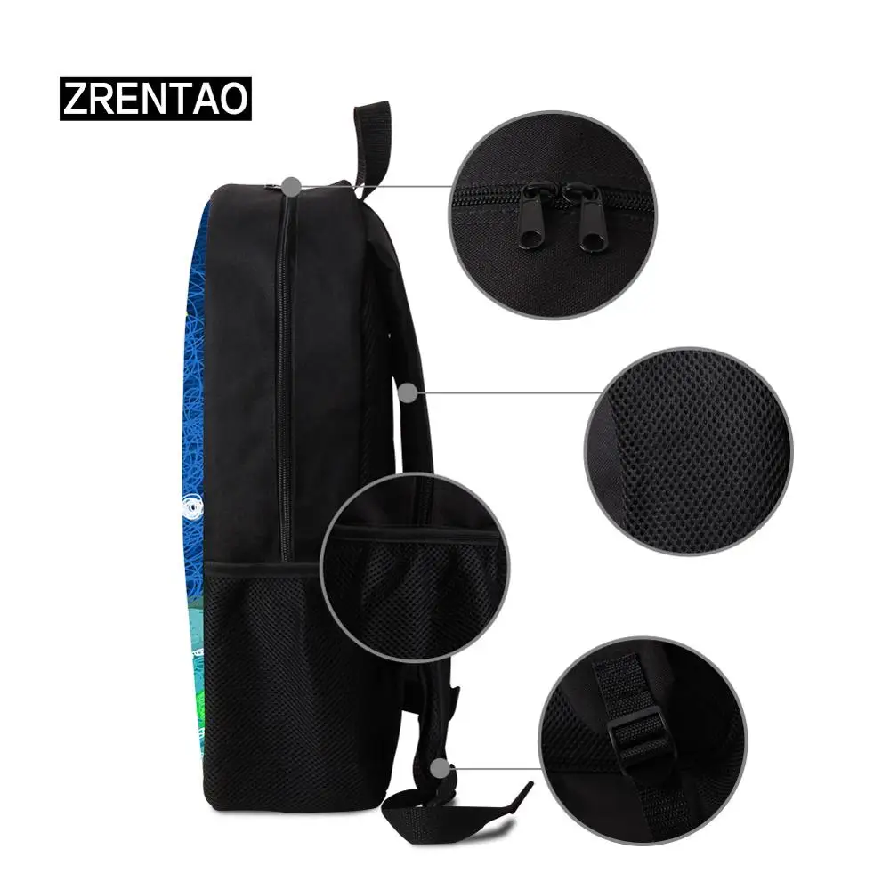 

Cute llustration Printing Large School Backpack Travel Shoulder Rucksacks For Teenage Boy Girl Students Bookbag Green/Black/Blue