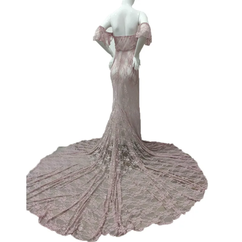 

Lace Maxi Pregnancy Dress Photography Props Pregnant Women Tailing Long dress Sexy V Neck Off Shoulder Maternity Gown Dresses