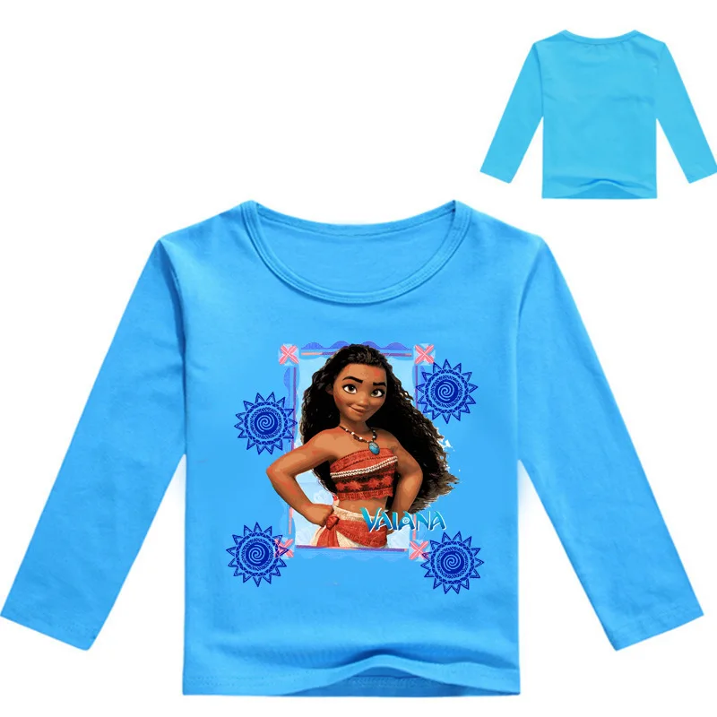 

new children's long-sleeved T-shirt moana princess casual kids girls bottoming shirt Girl autumn warm home top pajamas
