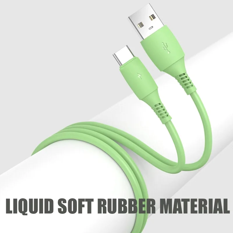 1 м 2 3 жидкий резиновый USB кабель 2.1A микро быстрое зарядное устройство type C usb