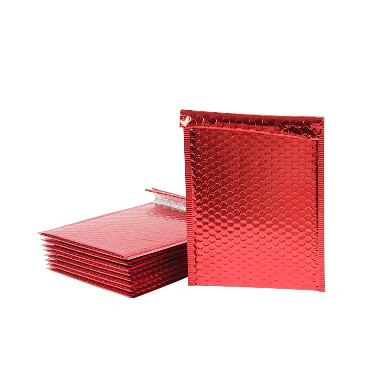 50Pcs/Pack Red Aluminum Foil  Bubble Bags Padded Envelopes Shipping Mailers Bag