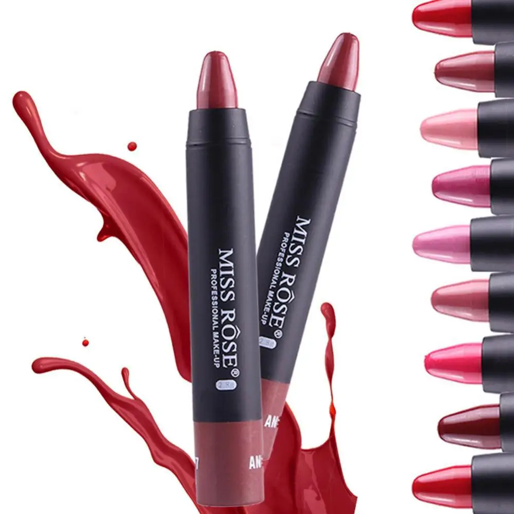 

MISS ROSE Silky Matte Rotating Lipstick Pen Waterproof Non Sticky Lip Cream