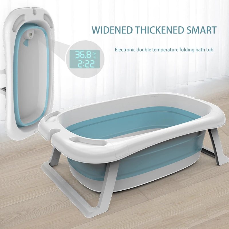 2020 Folding Bathtub Children Lying Electronic Temperature Universal Bath Barrel Oversize Baby Newborn Supplies Tub | Дом и сад