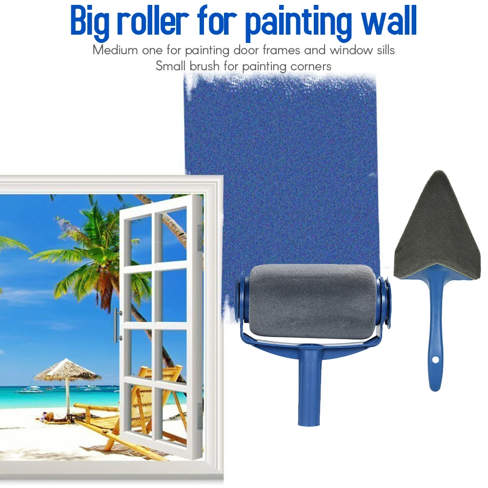 Набор кистей для рисования комплект инструментов сделай сам с роликом украшения