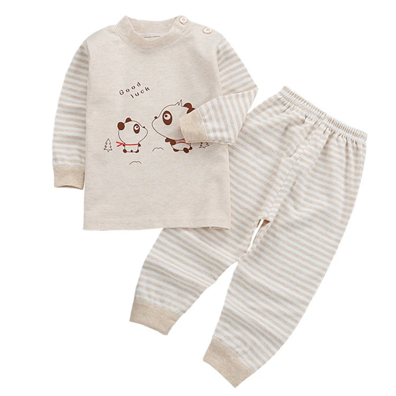 

Children Underwear Set Long John Clothing Baby Boy Girl Cartoon Stripe Letter Pajama Outfits Kids Fall Teenager Pijamas Suit