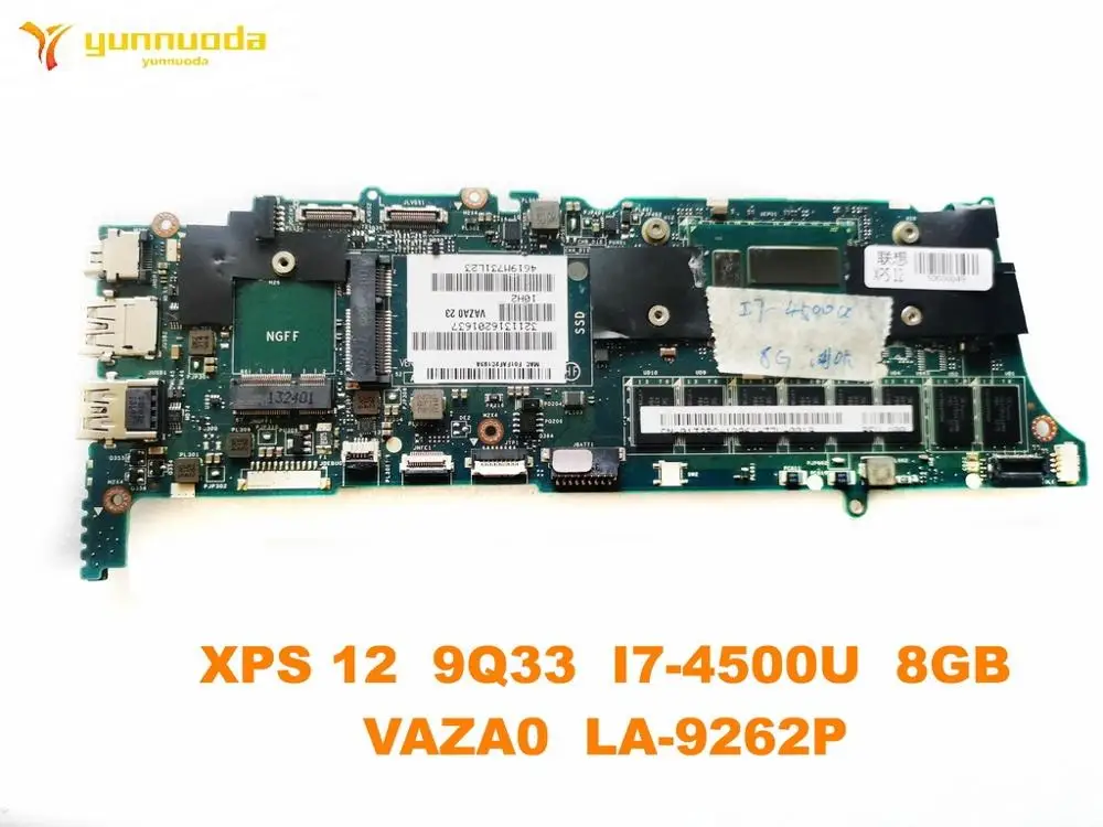 Оригинальная материнская плата для ноутбука DELL XPS 12 9Q33 I7-4500U 8 Гб VAZA0 LA-9262P