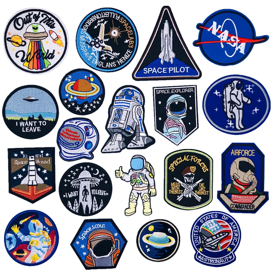 1 шт. UFO Alien Patches подвеска в виде космонавта и планеты вышивка утюгом на парчи