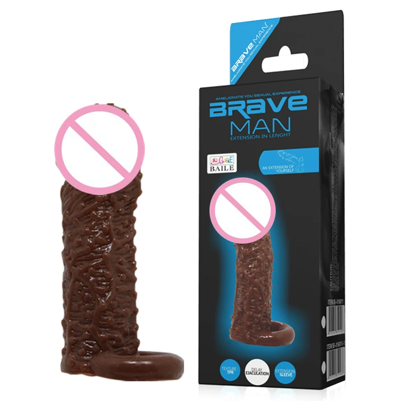 BAILE Реалистичная клетка для пениса двойное кольцо многоразовые презервативы