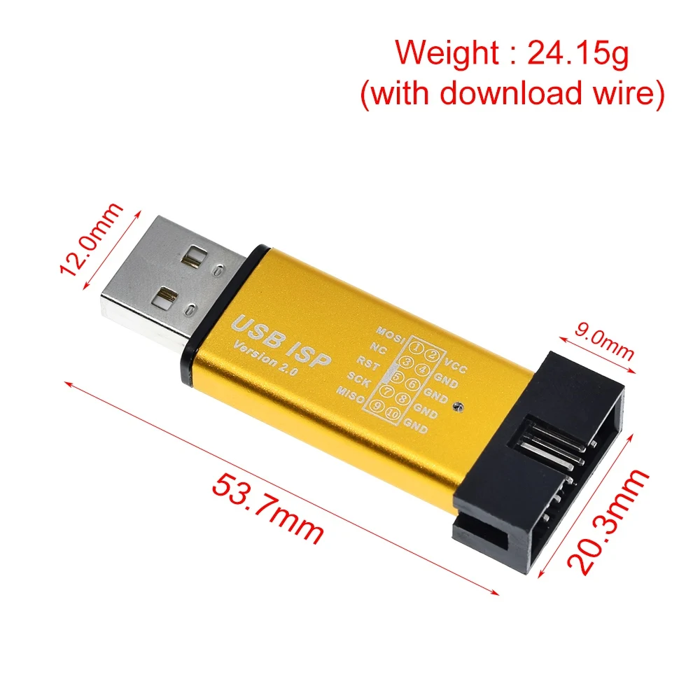 Программатор USBASP USBISP ISP загрузчик для Arduino 51 ATMEL AVR поддержка 64 бит Win7 и 32 Win98 WinMe Win2000