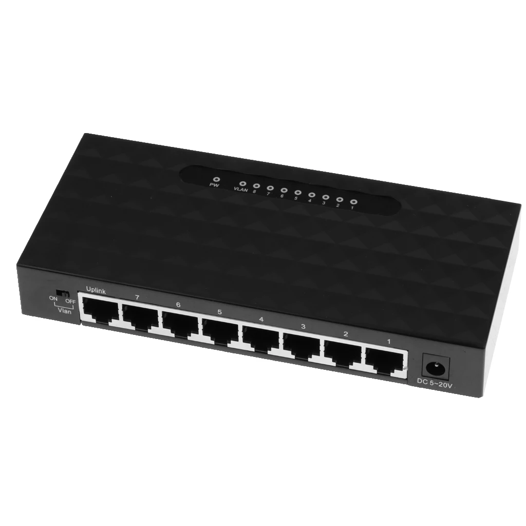 8-портовый гигабитный коммутатор 10/100/1000 Мбит/с RJ45 LAN Ethernet быстрый настольный