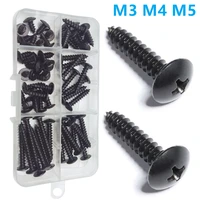 m3 m4 m5 fasteners screws set steel with black phillips truss head cross recessed self tapping screws for furniture hardware diy