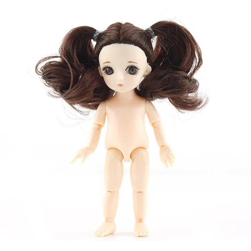 Новые длинные волосы 16 см 13 подвижных шарнирных 3D глаз Мини-куклы для девочек DIY