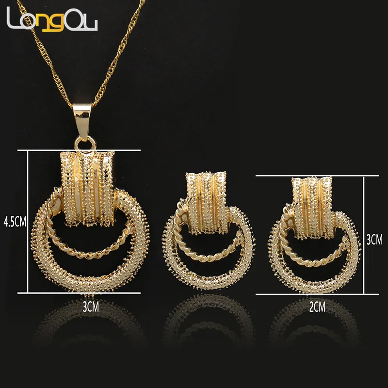 

Jewelry Fashion Jewelry For Women Necklace Earrings Pendant Gold-color spherical For Party Wedding Daily Wear.Send necklace