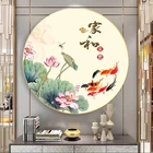 Набор для вышивки крестиком Lotus Nine Fish, наборы для рукоделия с напечатанным рисунком, 11CT для домашнего декора, роспись в стиле ретро