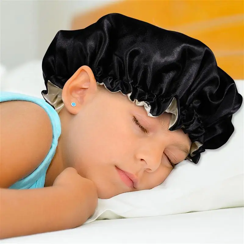 

FRCOLOR Kids Double Layer Sleeping Cap Elastic Sleeping Hat Adjustable Sleeping Head Cover