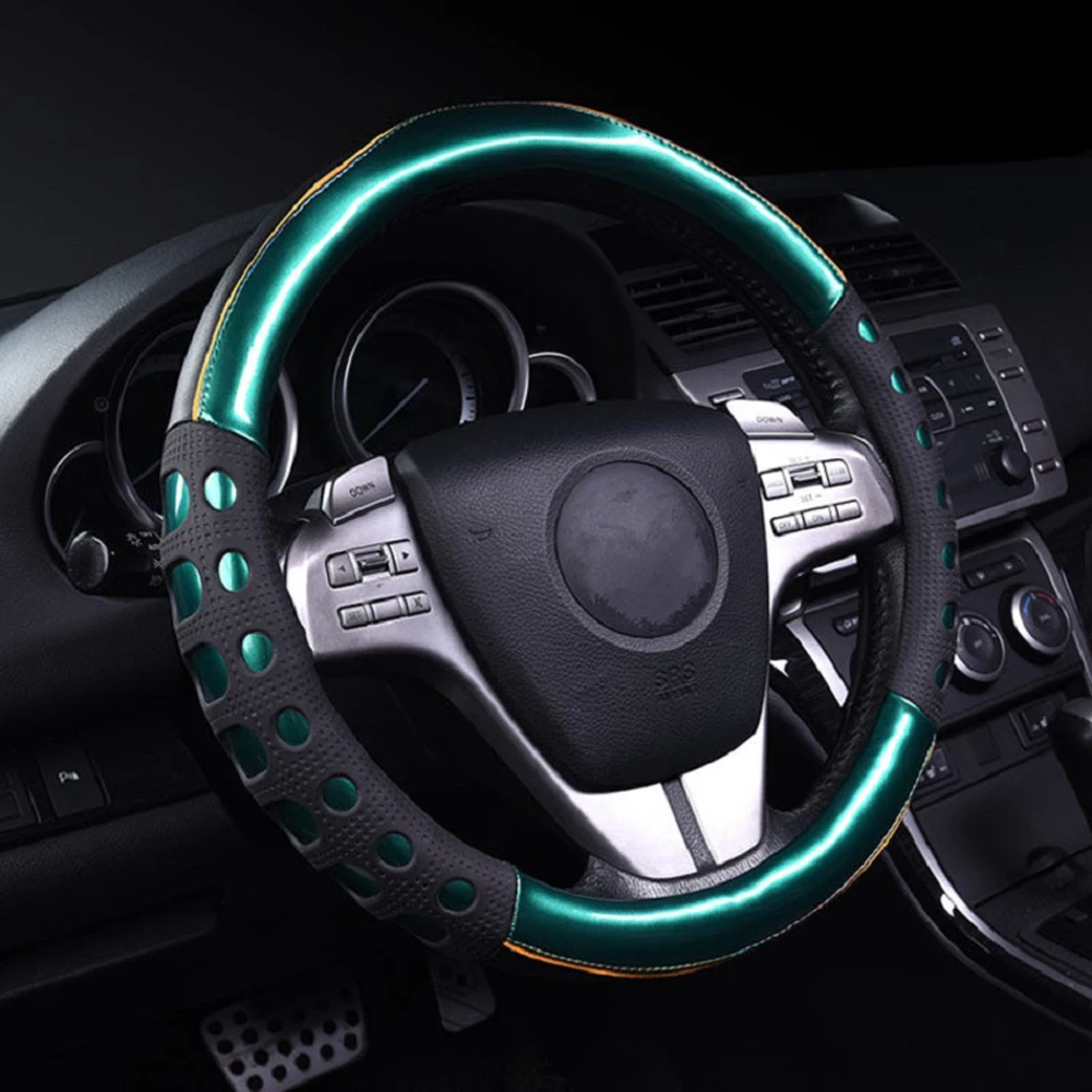 Ослепительный цвет Модный чехол для руля автомобиля фиолетовый зеленый красный