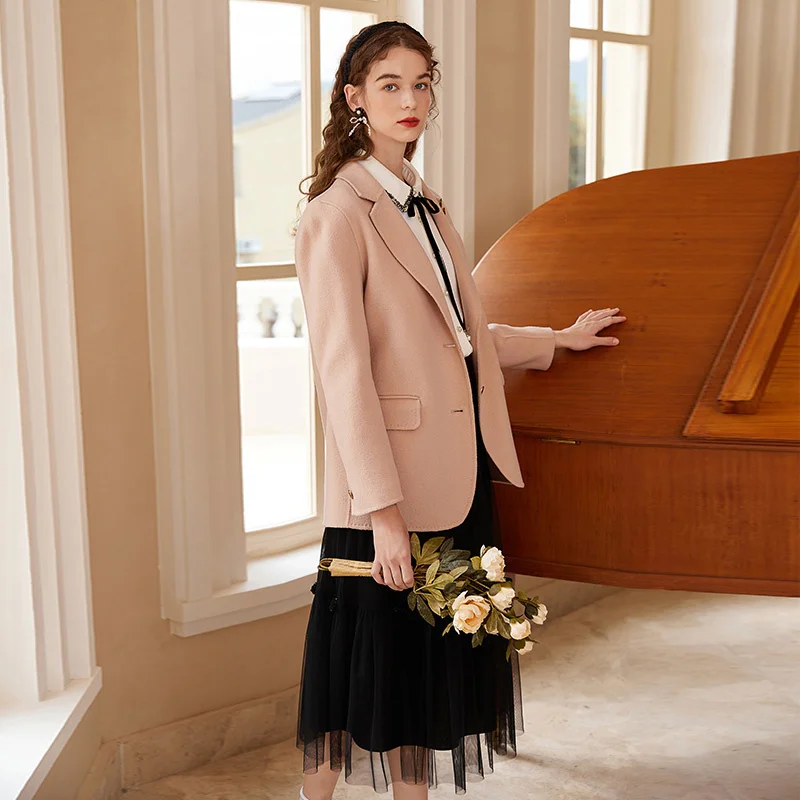 

Suit Wool Coat Women's New Winter Wool Coat in 2021 Small Double-sided Casual Suit