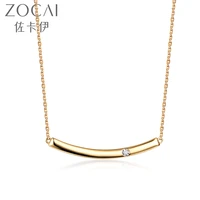 zocai 18k gold with diamond smile necklace women choker pendant for girl embellished with diamond jewelry with jewelry box gift