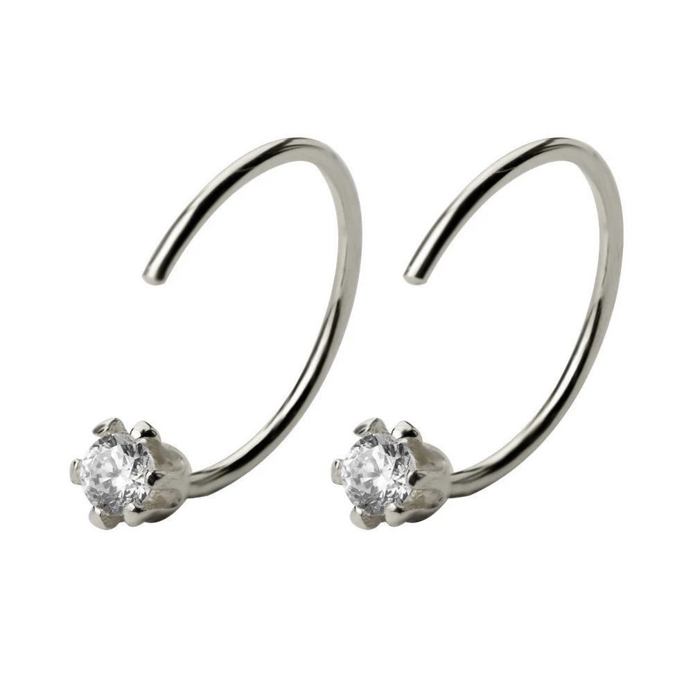 Женские серьги гвоздики из серебра 100% пробы с золотистым/серебристым