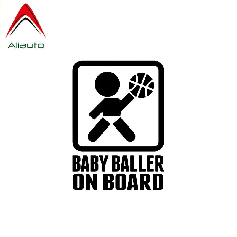 

Aliauto Funny Car Sticker Baby Baller on Board Vinyl Waterproof Reflective Decals Automobile Accessories Black Silver,15cm*11cm