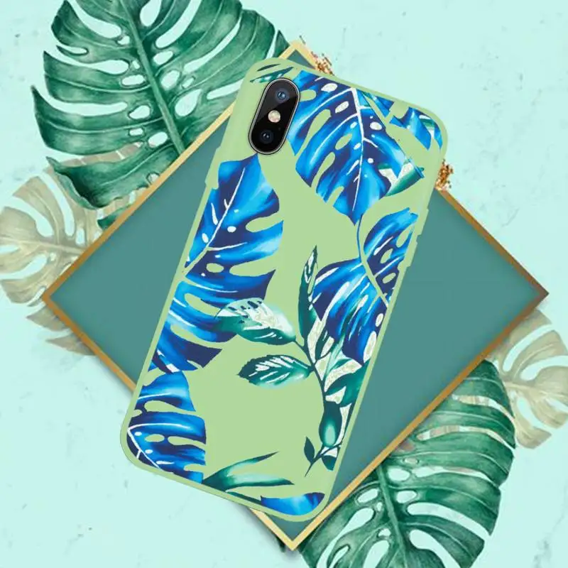 

Retro Floral Leaf Phone Case Candy Color for iPhone 11 12 pro XS MAX 8 7 6 6S Plus X 5S SE 2020 XR