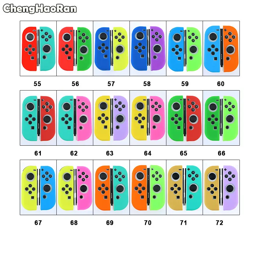 ChengHaoRan силиконовый резиновый чехол для nintendo Switch контроллер Противоскользящий мягкий чехол для переключателя NX NS Joy-Con Grip