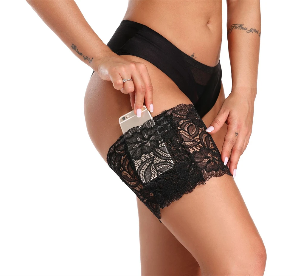 Women Anti-Chafing Thigh Bands Silicone Anti Slip Socks Mobile Phone Bag Elastic Leg Warmer Anti-Friction Ladies Card | Женская одежда