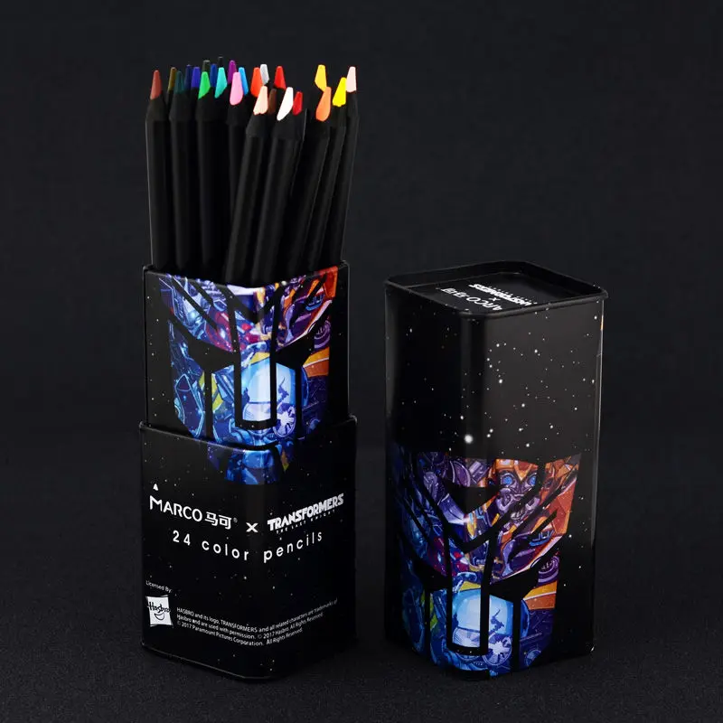 

Marco Art Colored Lead Gift Box Oily Black Wood Colored Pencils Student Painting Professional Art Design 24 Color Pencil Set