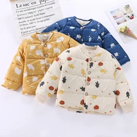 baby clothes for girls coat 2022 autumn winter cotton padded warm down jackets toddler kids boys cute cartoon print jacket 2 8y