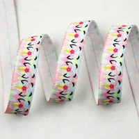 58 cartoon unicorn heat transfer elastic foe printed ribbon 16mm diy girls handmade bow ribbons for degift wrap tape ribbons