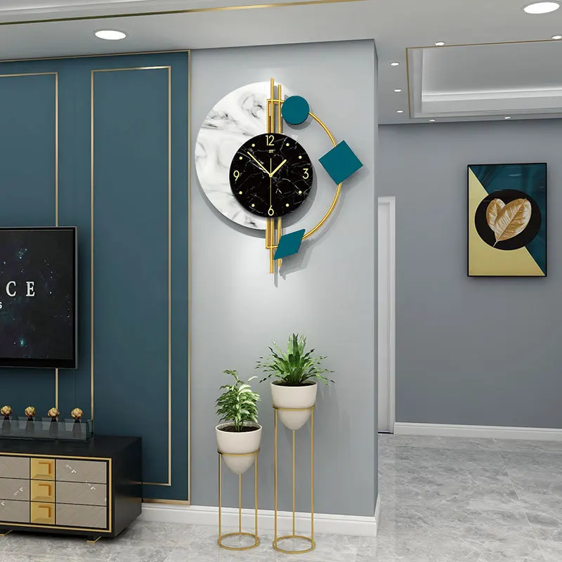 

Nordic Modern Luxury Wall Clock Metal Quartz Living Room Single Face Wall Clocks Study Corridor Relogio Parede Home Decor EH60WC