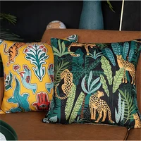 american tropical jungle cushion cover animal leopard insects boho home decorative pillows for couch pink green pillowcase 4343