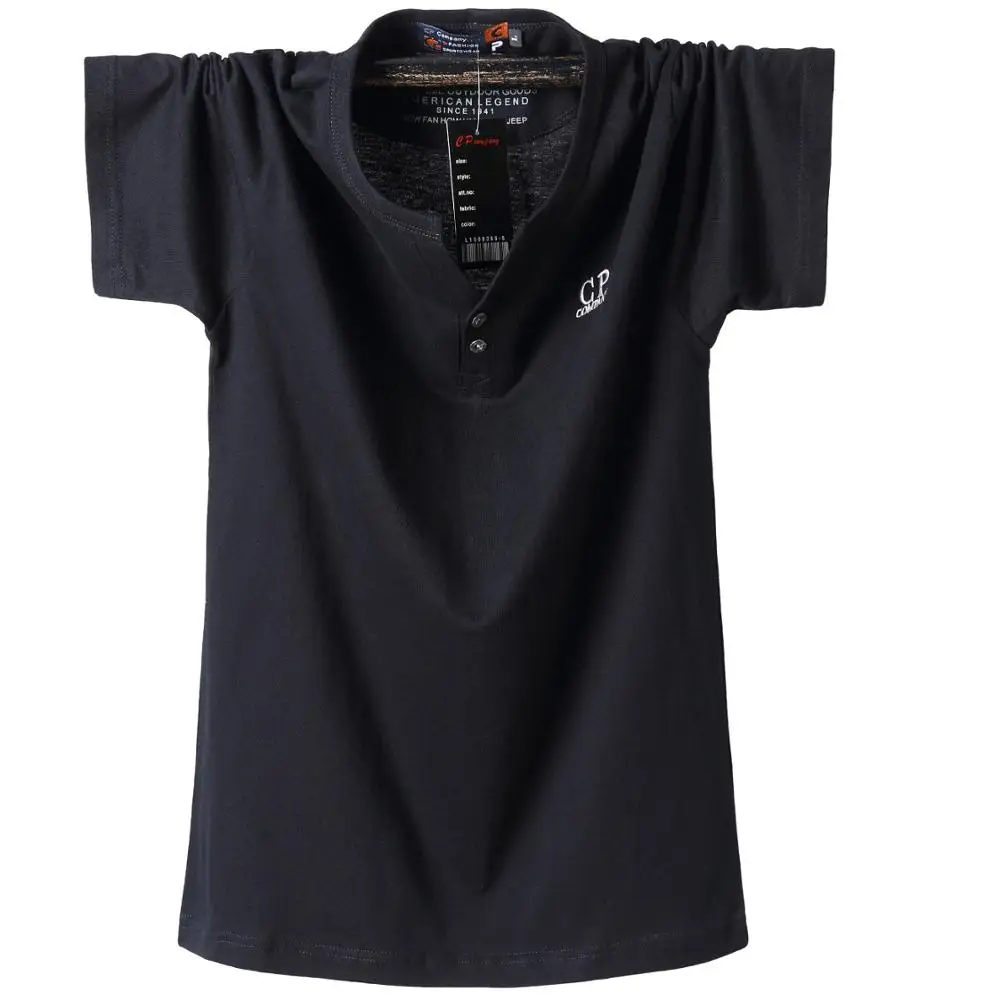 Летняя мужская футболка с пуговицами приталенная модные хлопковые футболки