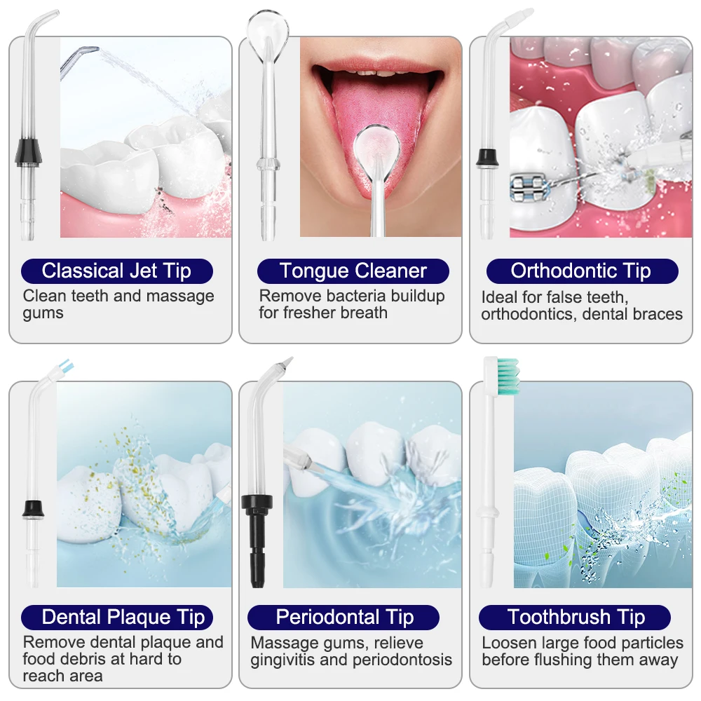

Portable Oral Irrigator Water Dental Flosser Teeth Cleaner, iFanze Cordless Dental Jet Toothbrush- Portable Water Pick with 5 Mo