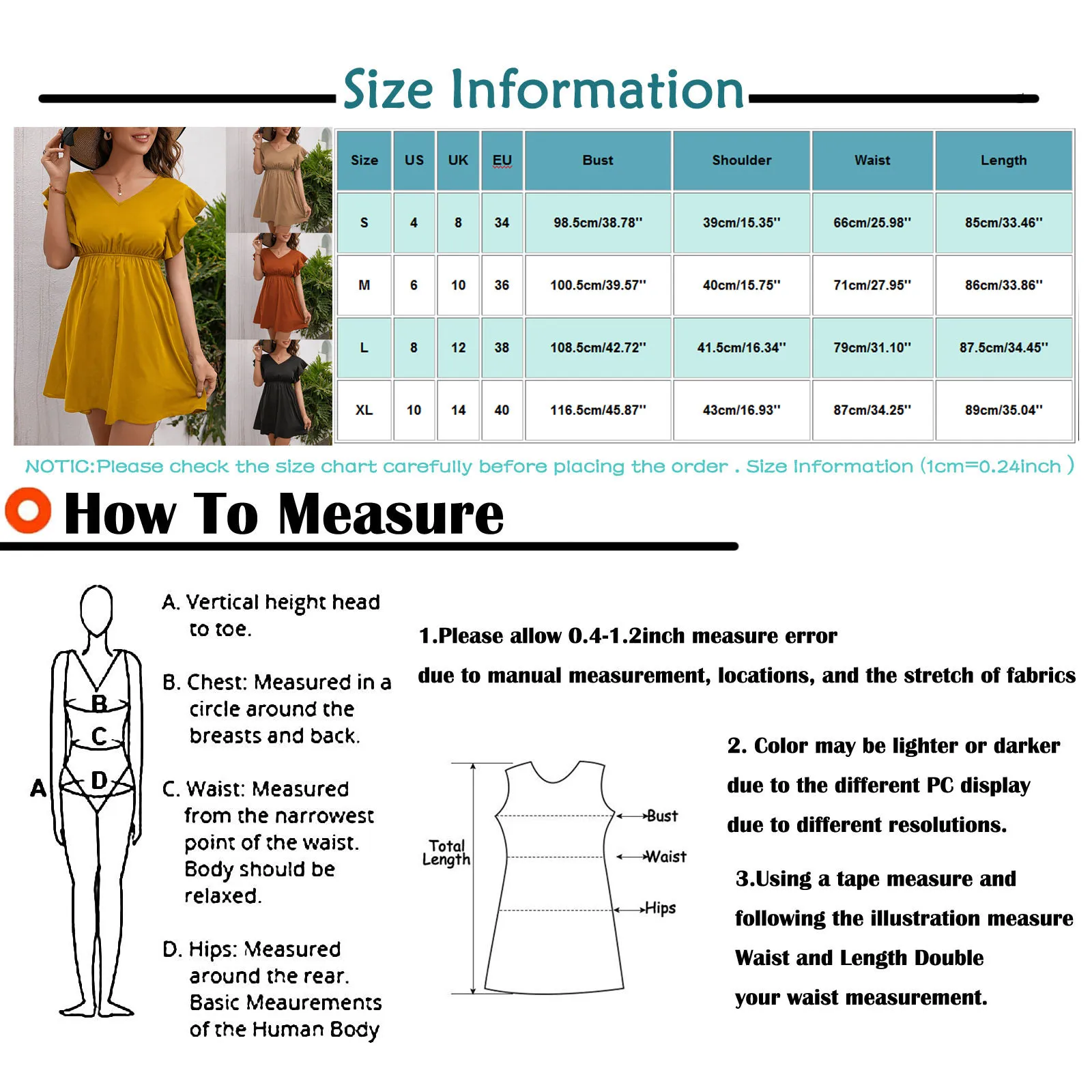 

Women Ruffle Sleeve Solid Color V-Neck Mini Dress Halter High Waist Dress Boho Sundress Plus Size Beachwear Vestidos Mujer