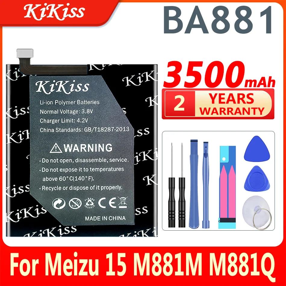 

For Mei Zu KiKiss BA881 Battery for Meizu 15 M881M/M881Q Phone Latest Production 3500mAh Battery