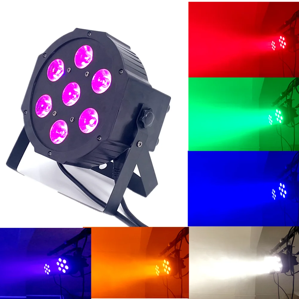 4 шт. 7x18W светодиодный плоский светильник SlimPar 6in1 RGBWA УФ свет DJ Dmx Светодиодный с
