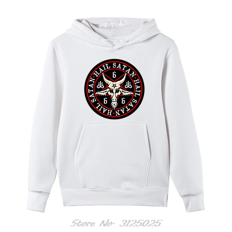 Men Hail Satan Baphomet Hoodie Occult Pentagram Cotton For Male Hoodies Spring Autumn Fleece Zipper Sweatshirt | Мужская одежда
